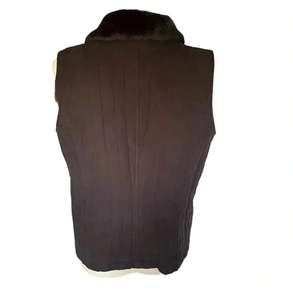 EP Pro Black Golf Puff Sleeveless Vest Faux Fur Collar Women Size M - Picture 3 of 7